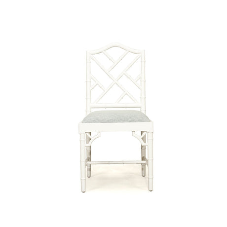Chester Mahogany  Dining Chair - White with Duck Egg Fabric