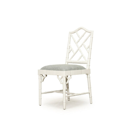 Chester Mahogany  Dining Chair - White with Duck Egg Fabric