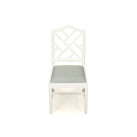 Chester Mahogany  Dining Chair - White with Duck Egg Fabric