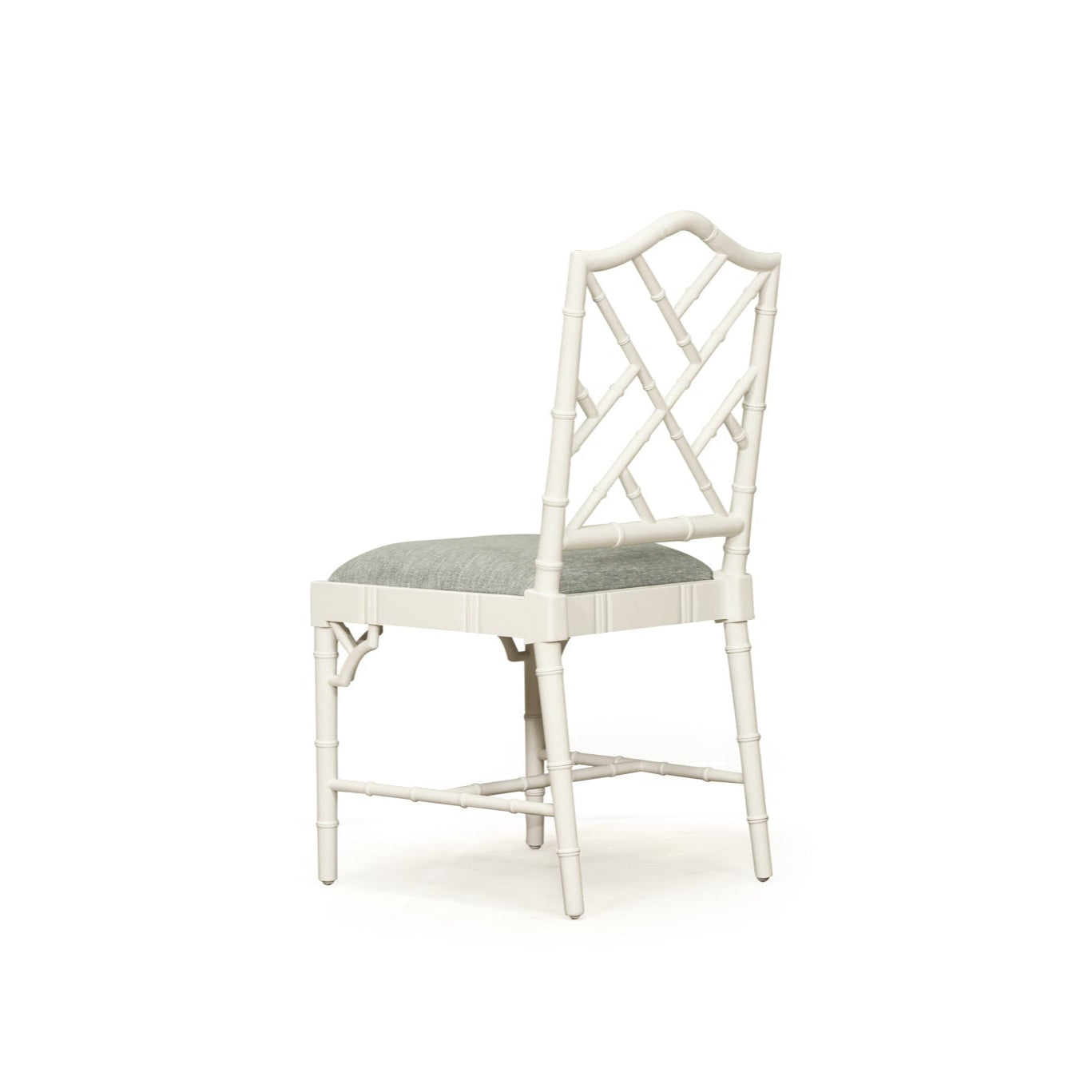 Chester Mahogany  Dining Chair - White with Duck Egg Fabric