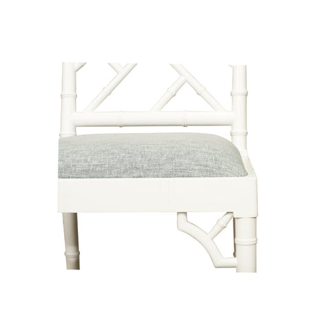 Chester Mahogany  Dining Chair - White with Duck Egg Fabric