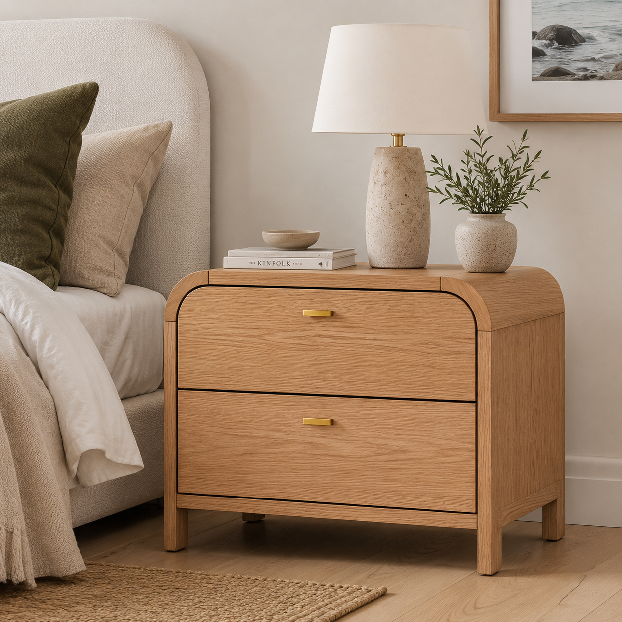 Chisholm Bedside Table - Natural Oak