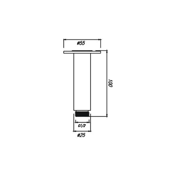Chris Ceiling Shower Arm (Chrome)