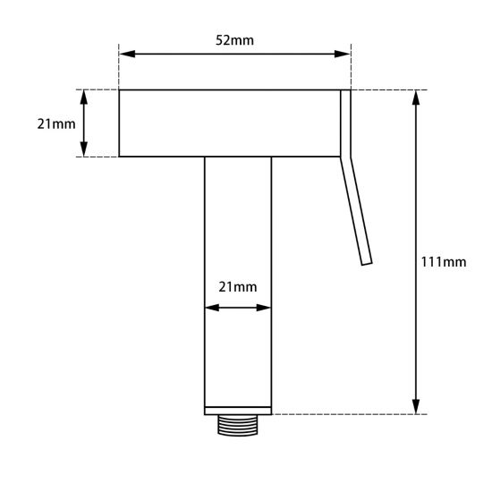 Toilet Bidet - Chrome Technical Drawing