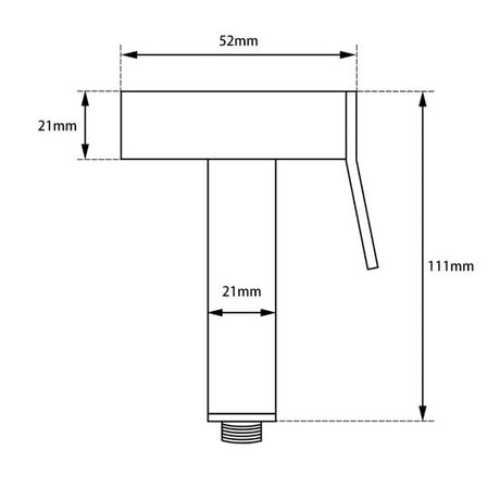 Toilet Bidet - Chrome Technical Drawing