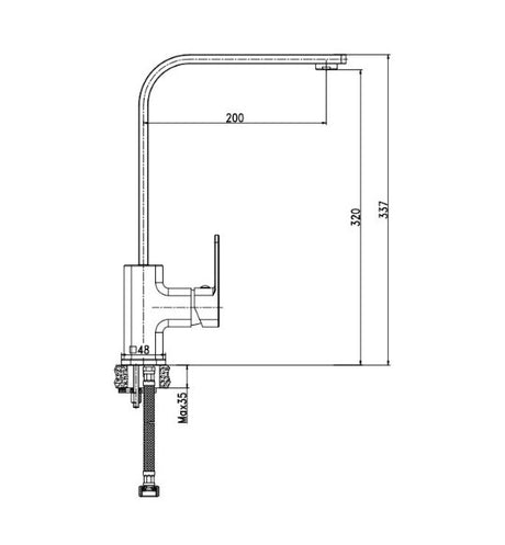 Chrome Square Kitchen Mixer 