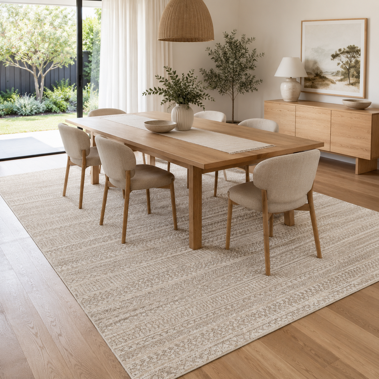 Clara Distressed Tribal Beige Rug - C101