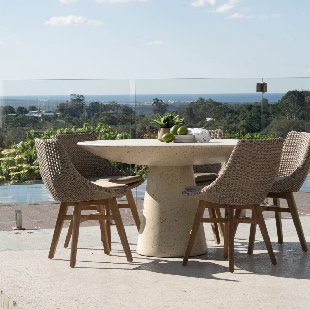 Clara Stone Resin Dining Table – 1.3m