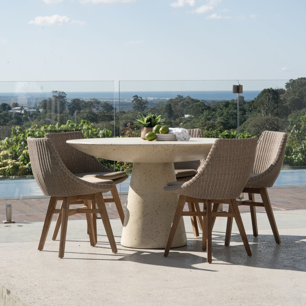 Clara Stone Resin Dining Table – 1.3m