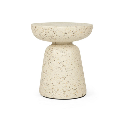 Clara Stone Resin  Side Table - 0.46m