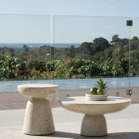 Clara Stone Resin  Side Table - 0.46m