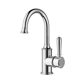 Clasico Goose Neck Brass Handle Basin Mixer - Chrome
