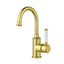 Clasico Goose Neck Ceramic Handle Basin Mixer HYB868-201A - Brushed Gold