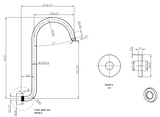 Clasico Gooseneck Shower Arm Drawing