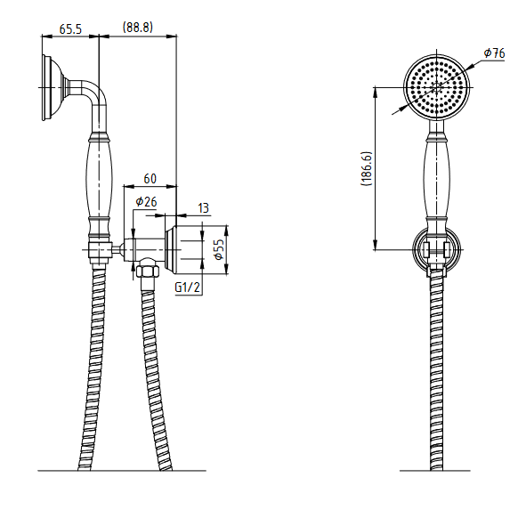 Clasico Handshower On Bracket