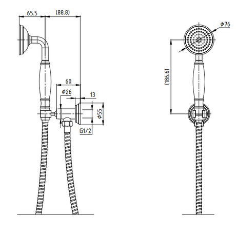 Clasico Handshower On Bracket