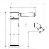 Clasico New Basin Mixer-Ceramic Handles Drawing