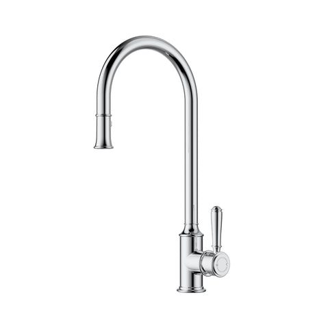 Clasico Pull-out Sink Mixer - Brass Handle - Chrome