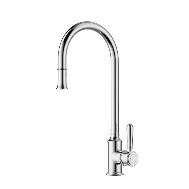 Clasico Pull-out Sink Mixer - Brass Handle - Chrome