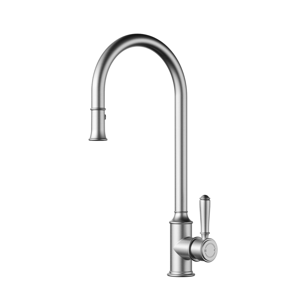 Clasico Pull-out Sink Mixer - Brass Handle - Brushed Nickel