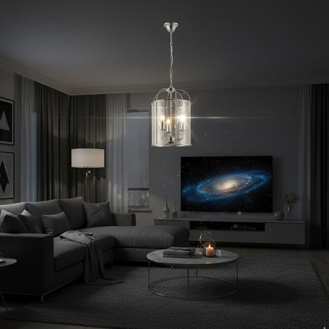 Clovelly 3Lt Pendant Chrome