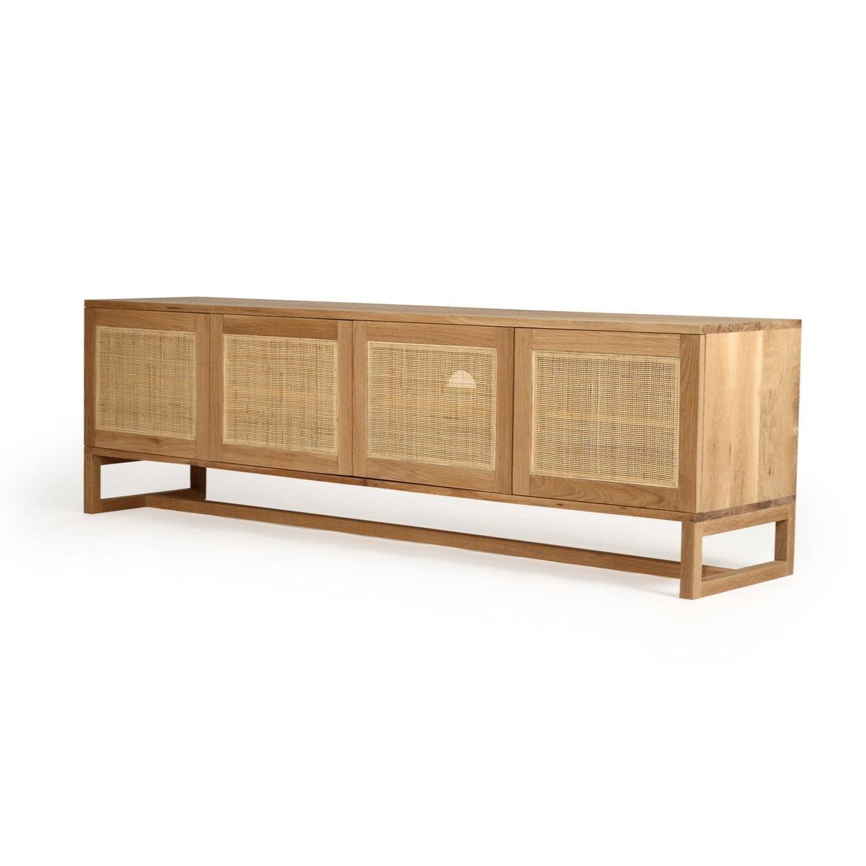 Clover American Oak Entertainment Unit - Four Door - Natural 2m