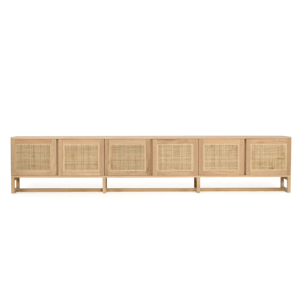 Clover  American Oak Entertainment Unit – Six Door – Natural 3m
