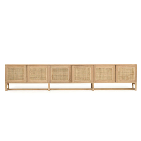 Clover  American Oak Entertainment Unit – Six Door – Natural 3m