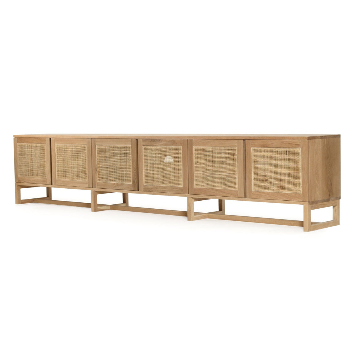 Clover  American Oak Entertainment Unit – Six Door – Natural 3m