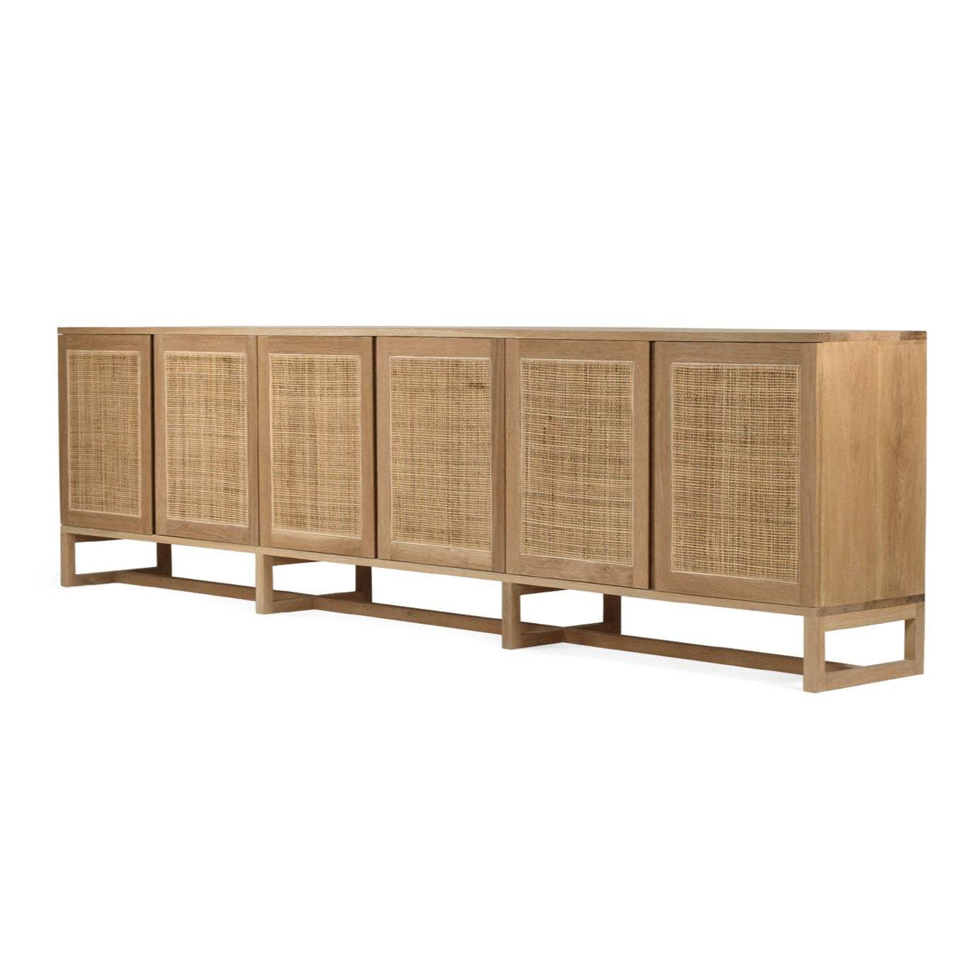 Clover American Oak Six Door Sideboard – Natural – 0.8m