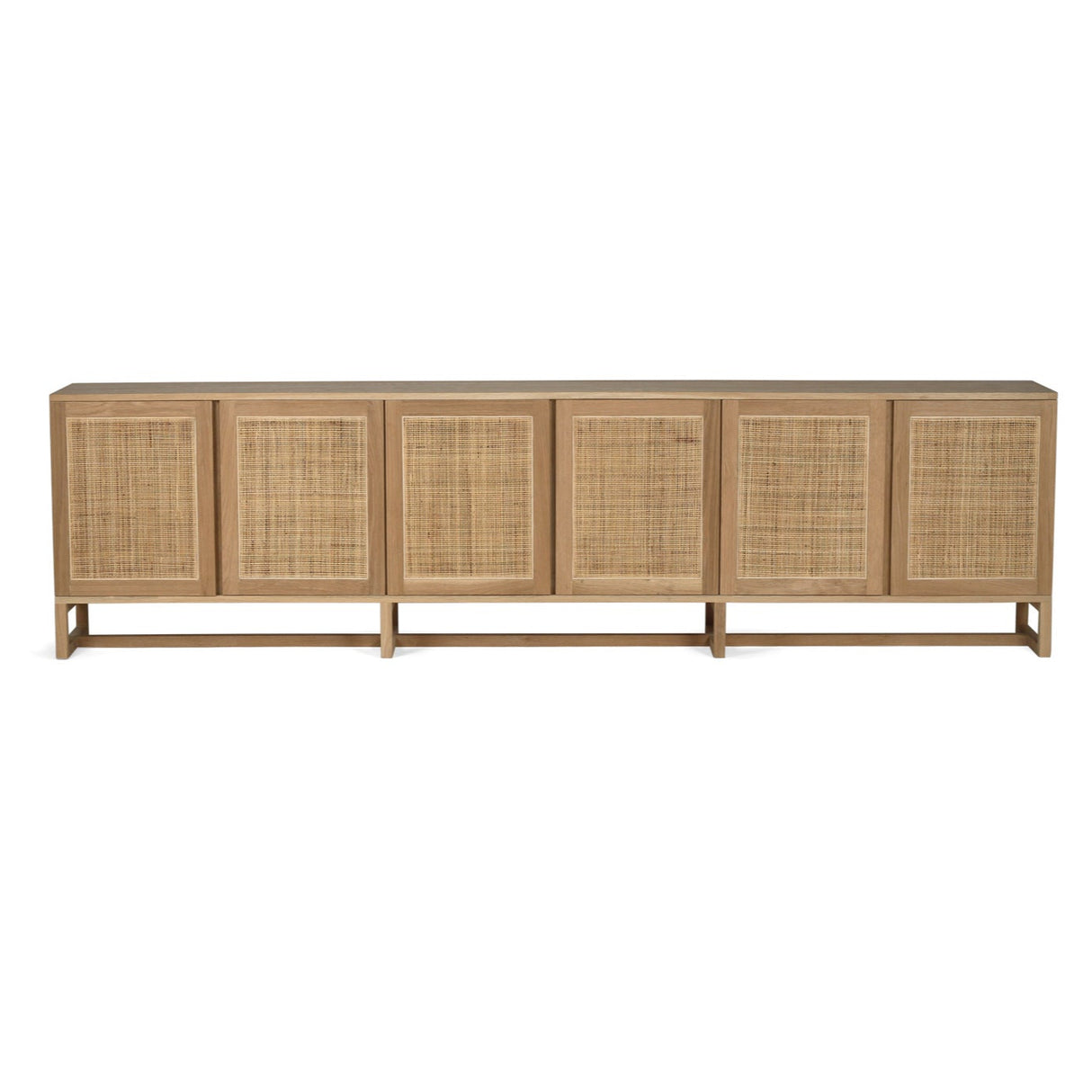Clover American Oak Six Door Sideboard – Natural – 0.8m