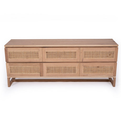 Clover Chest Of American Oak Drawers - 6 Drawers - 1.8m