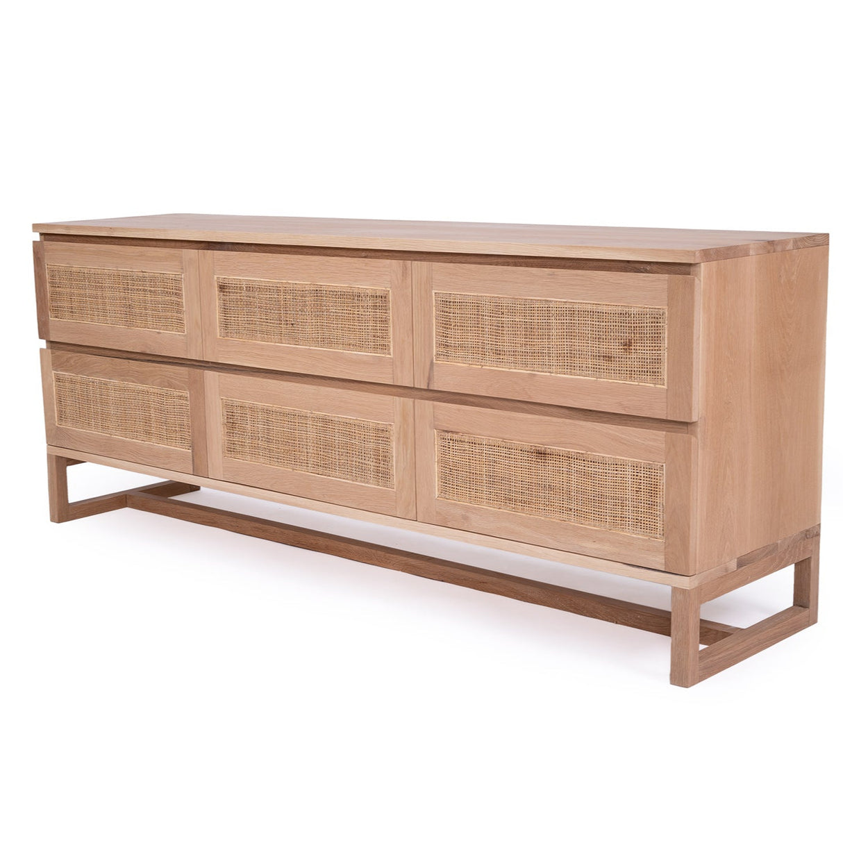 Clover Chest Of American Oak Drawers - 6 Drawers - 1.8m