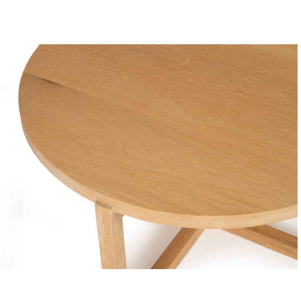 Clover Round American Oak Coffee Table - 0.8m