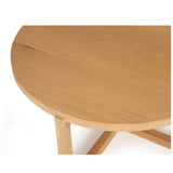 Clover Round American Oak Coffee Table - 0.8m