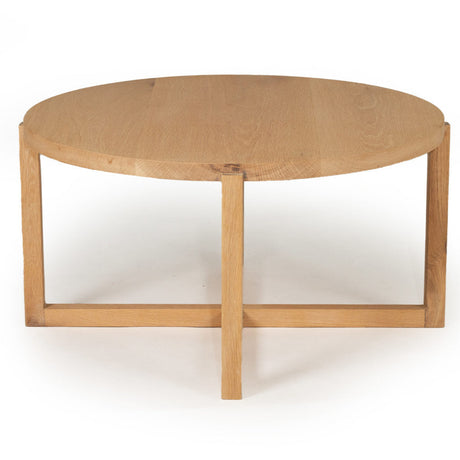 Clover Round American Oak Coffee Table - 0.8m