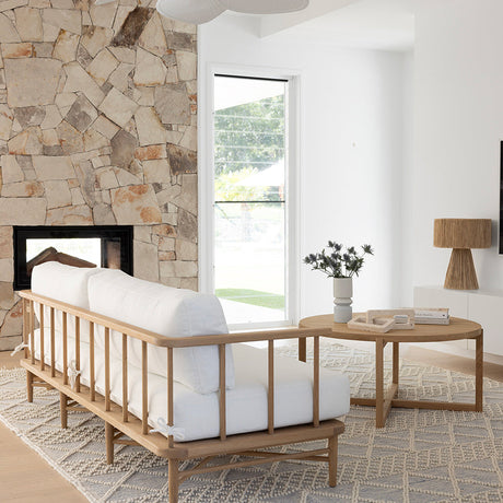 Clover Round American Oak Coffee Table  - 1.0m