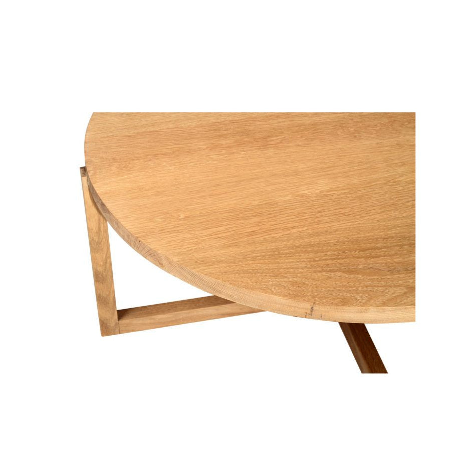 Clover Round American Oak Coffee Table  - 1.0m