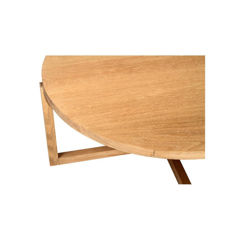 Clover Round American Oak Coffee Table  - 1.0m