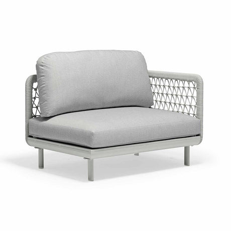 Colwood Outdoor Rope End Chair with Left Arm in Light Grey
