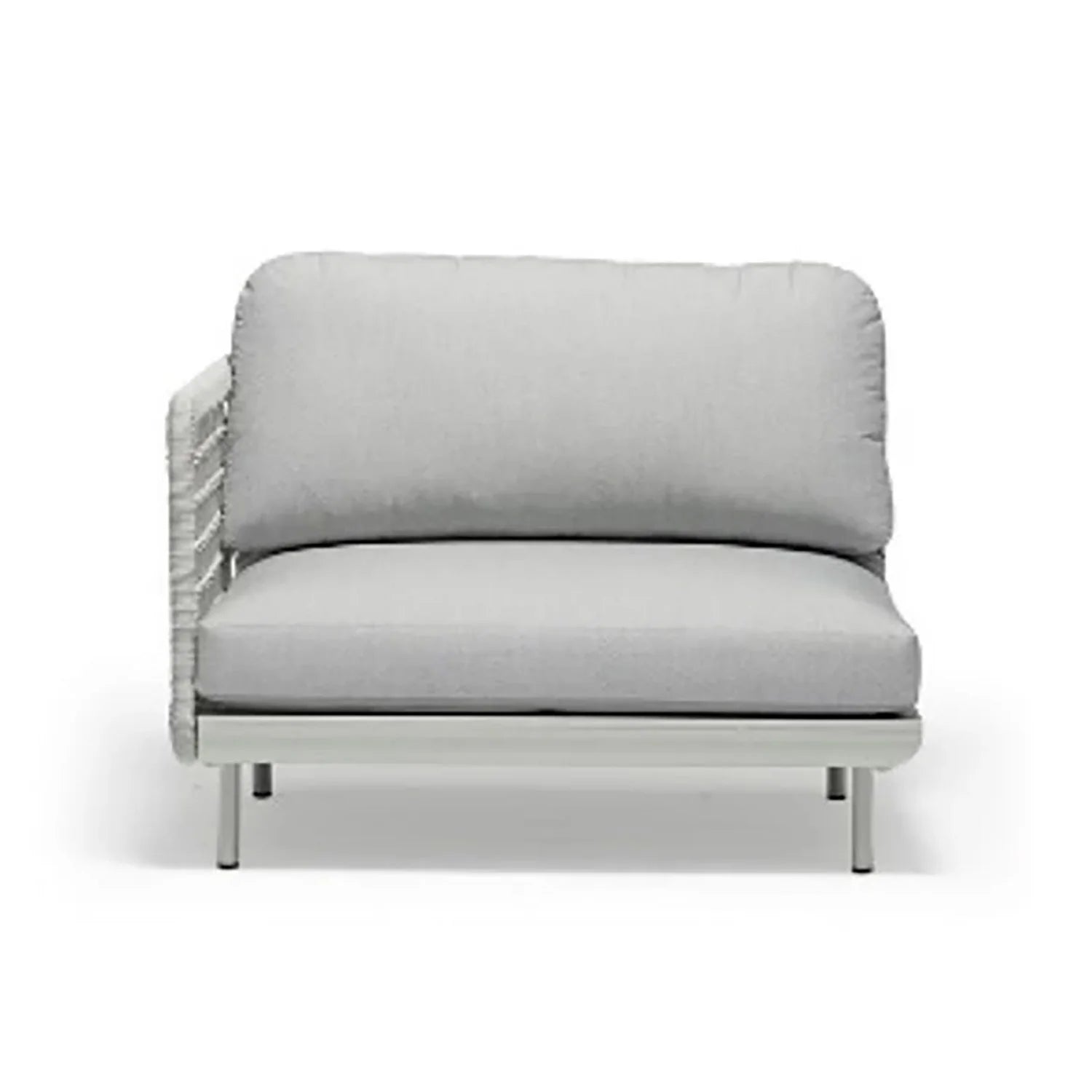 Colwood Outdoor Rope End Chair with Right Arm in Light Grey