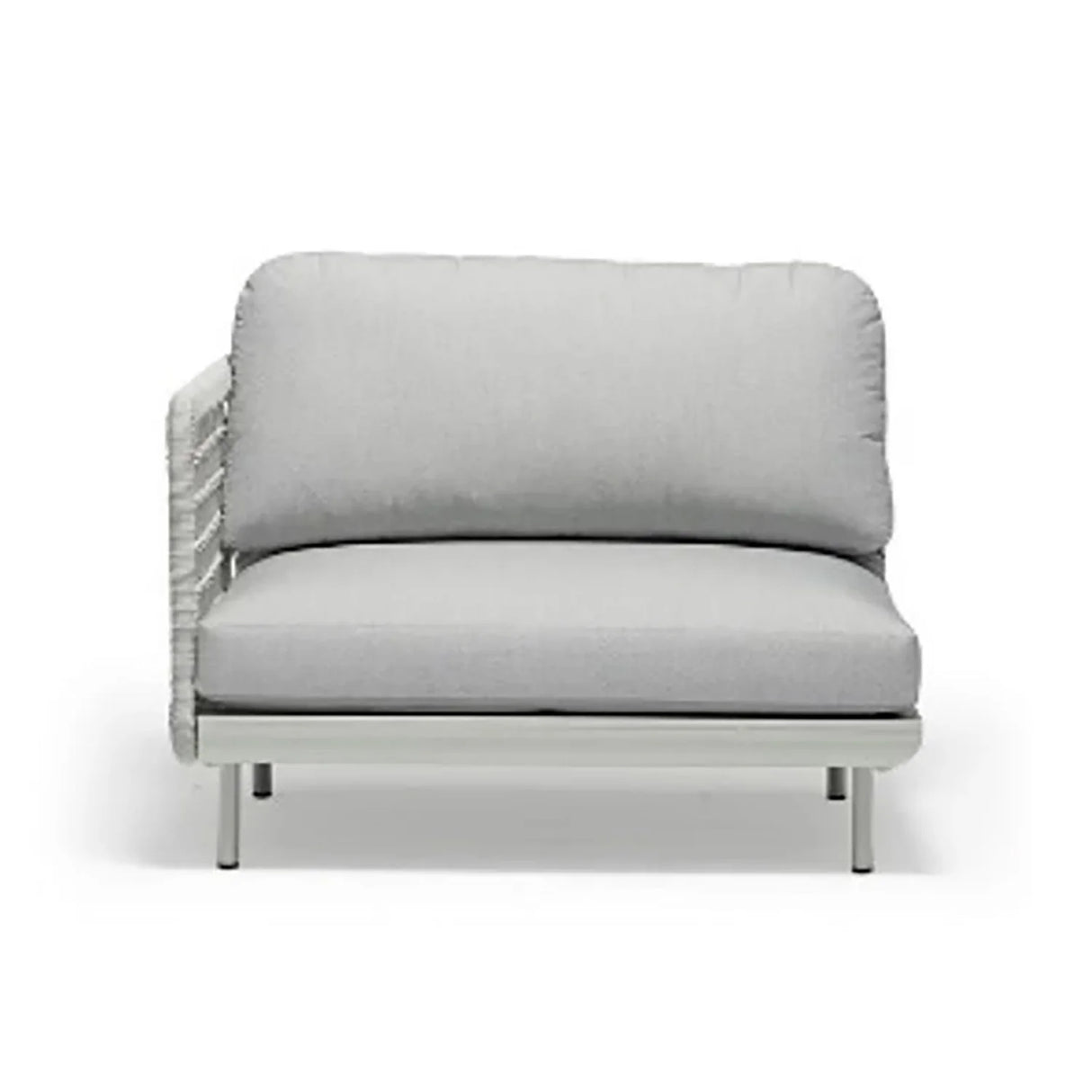 Colwood Outdoor Rope End Chair with Right Arm in Light Grey