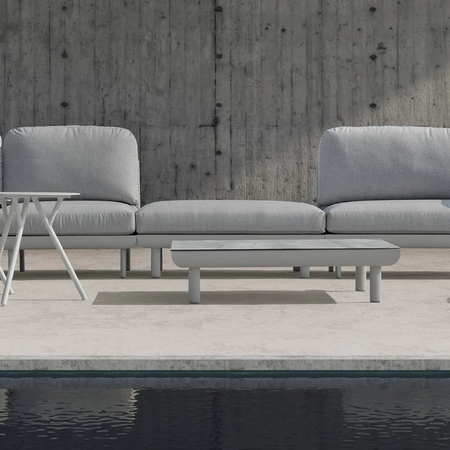 Colwood Outdoor Rope Ottoman in Light Grey