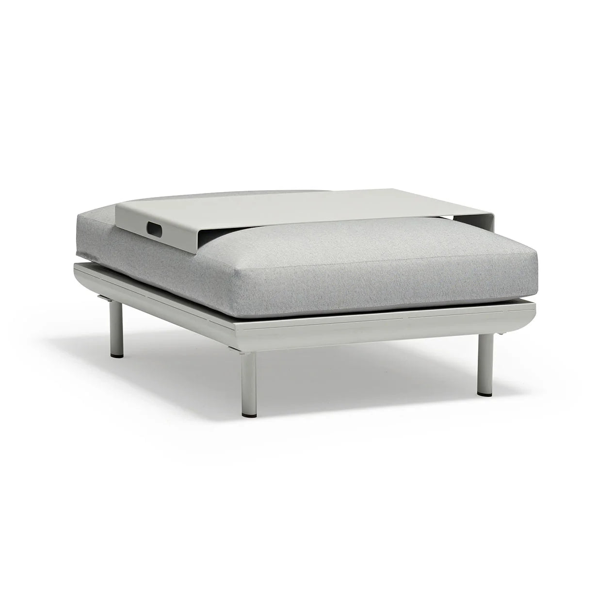 Colwood Outdoor Rope Ottoman in Light Grey
