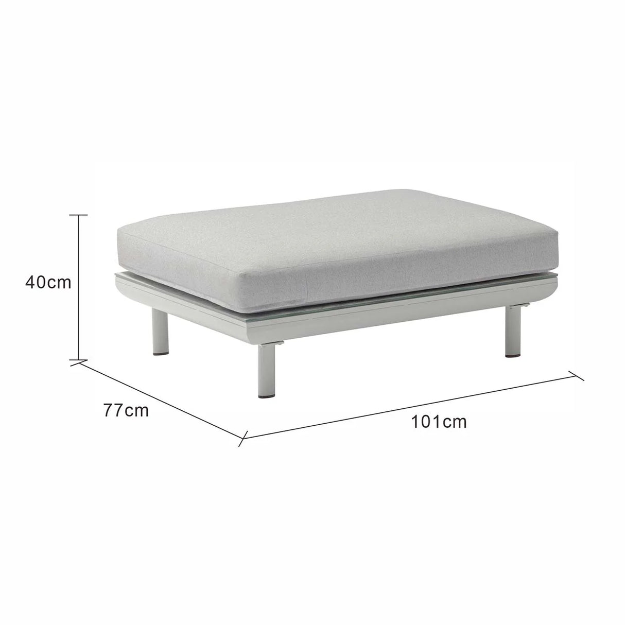 Colwood Outdoor Rope Ottoman in Light Grey
