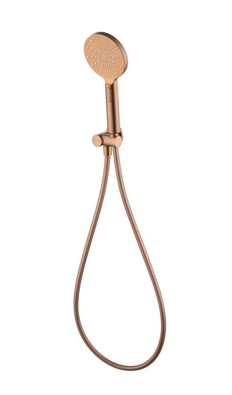 Cora Round Hand Shower On Wall Outlet Bracket  brushed Copper
