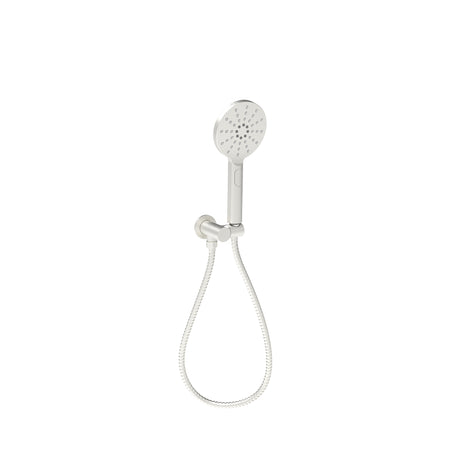 Cora Round Hand Shower On Wall Outlet Bracket Brushed Nikel