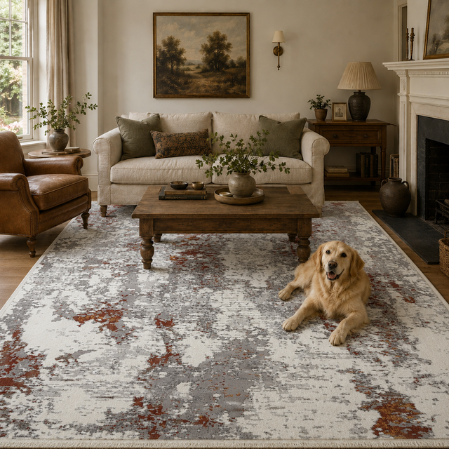 Cordelia One Modern Grey Terracotta Rug
