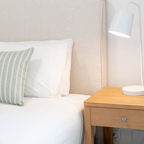 Corinne American Oak  Bedside Table - 0.65m