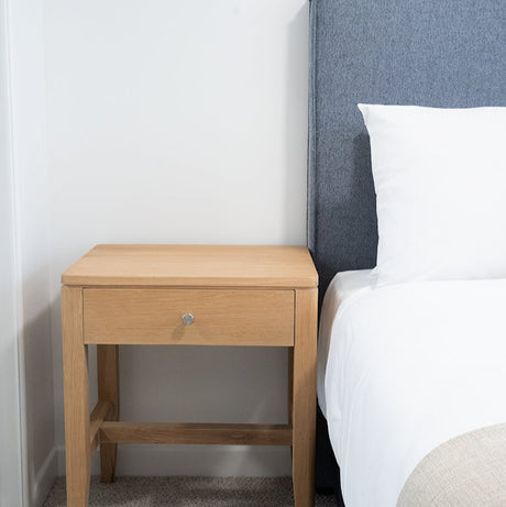 Corinne American Oak  Bedside Table - 0.65m
